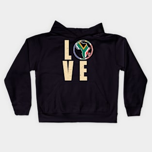 South Africa Love Proud African Flag Distressed Kids Hoodie